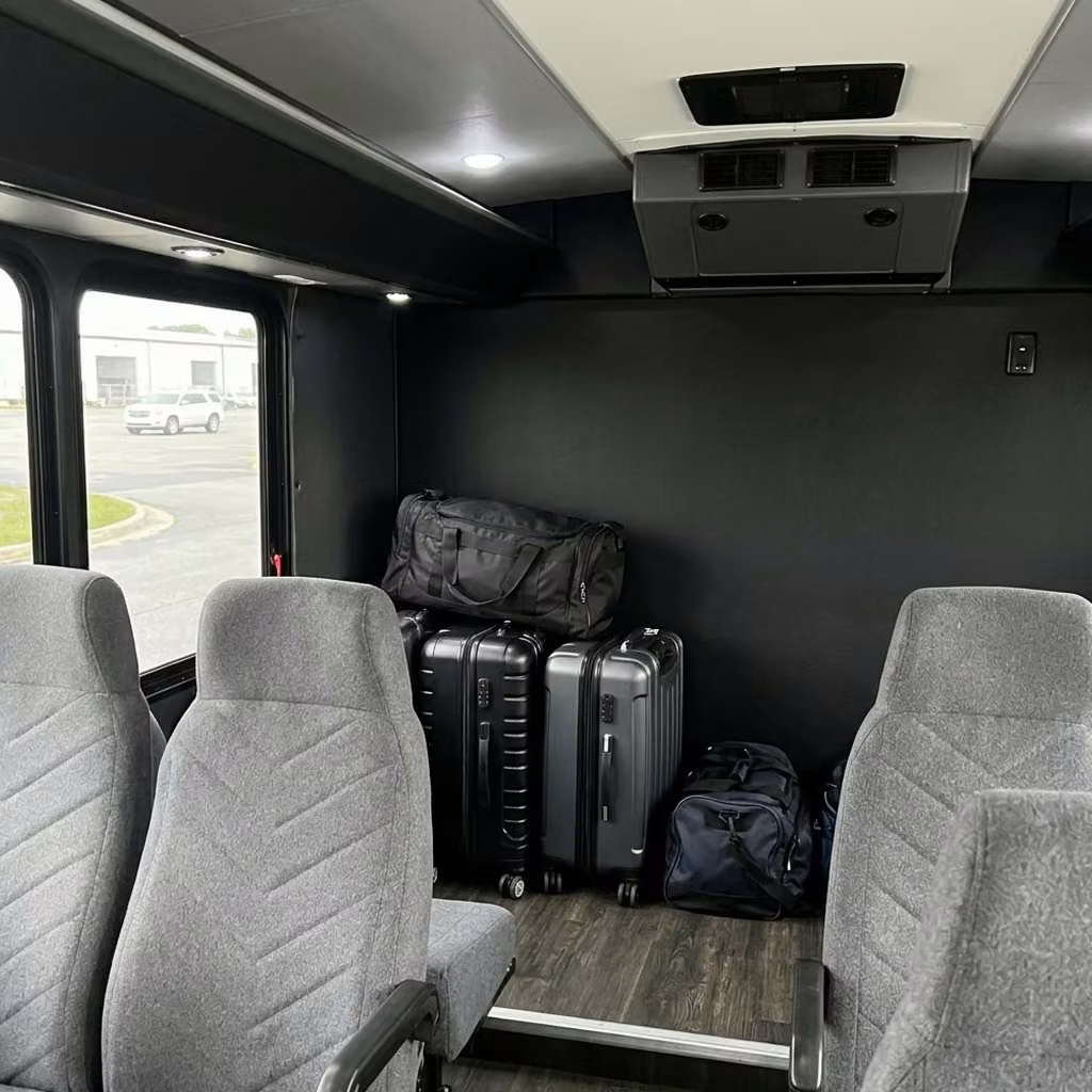 carmel 15 passenger minibus luggage area