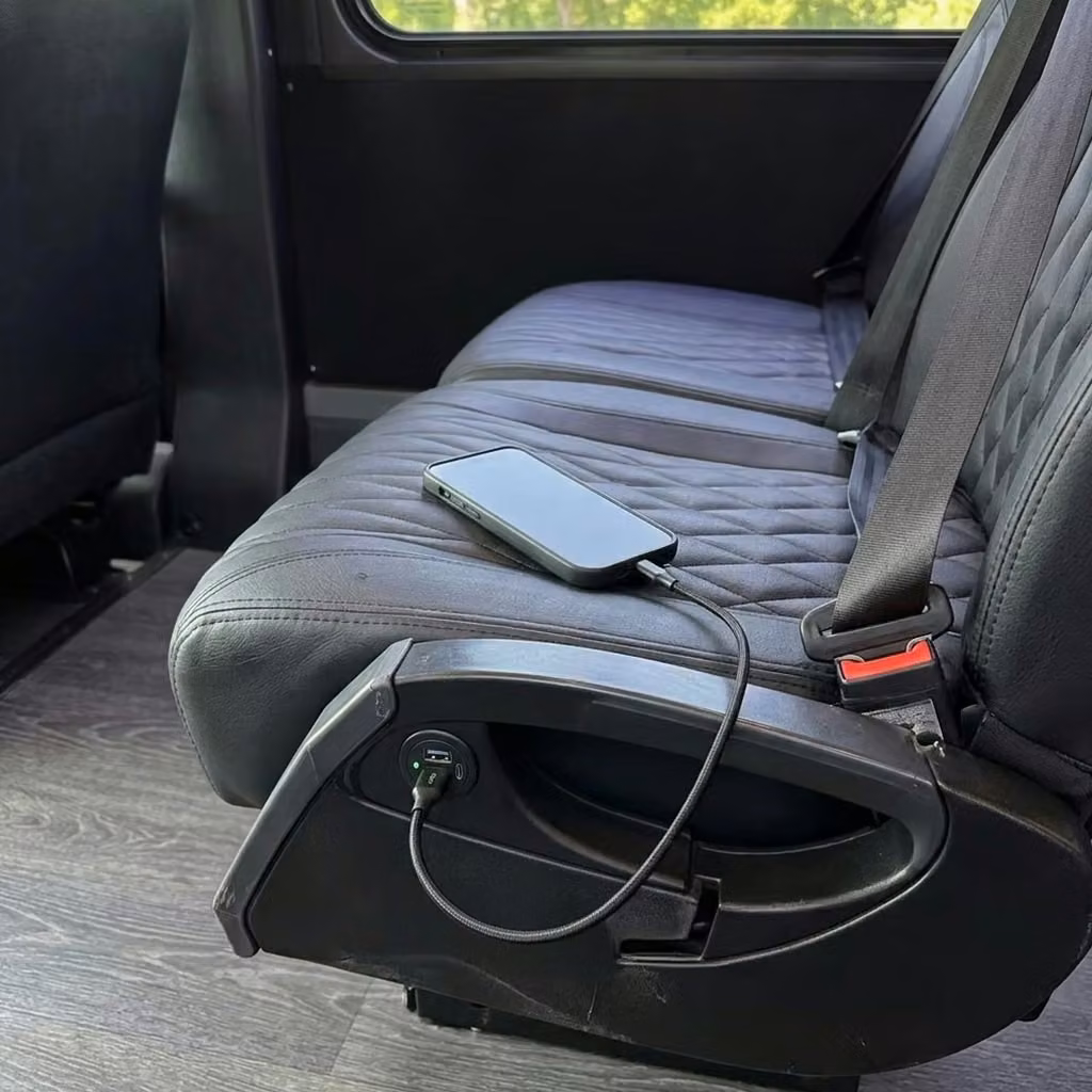 carmel 20 passenger minibus usb charging