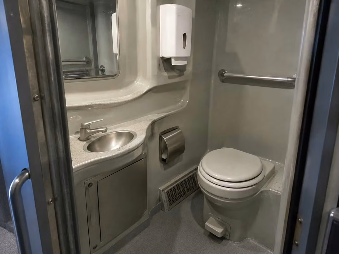 carmel charter bus onboard restroom