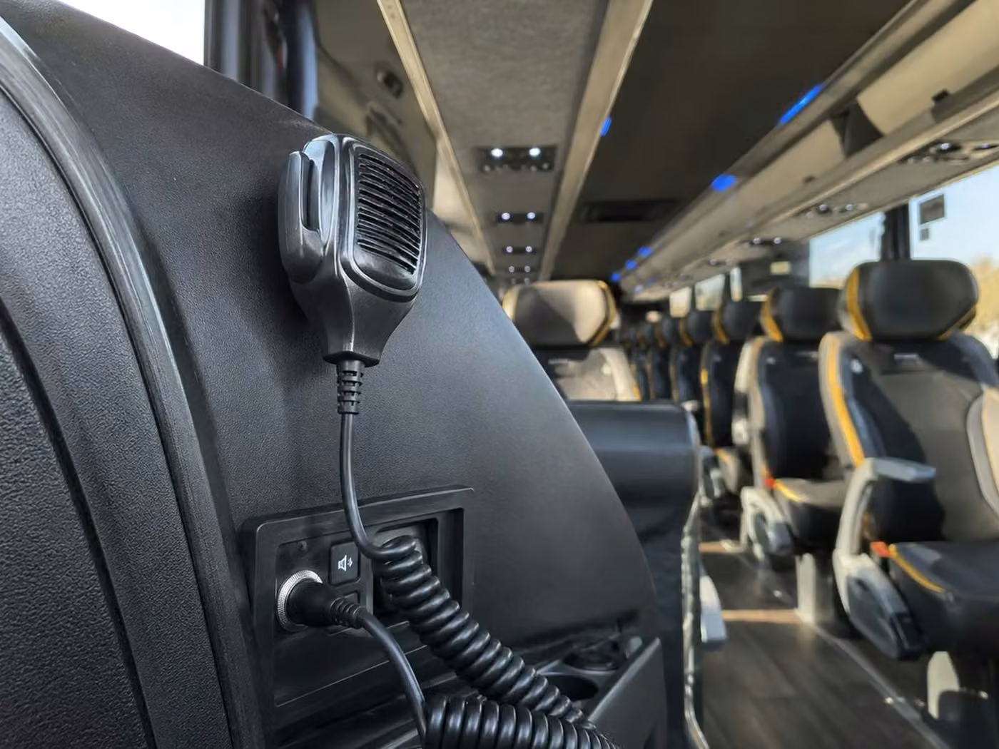 carmel charter bus pa system