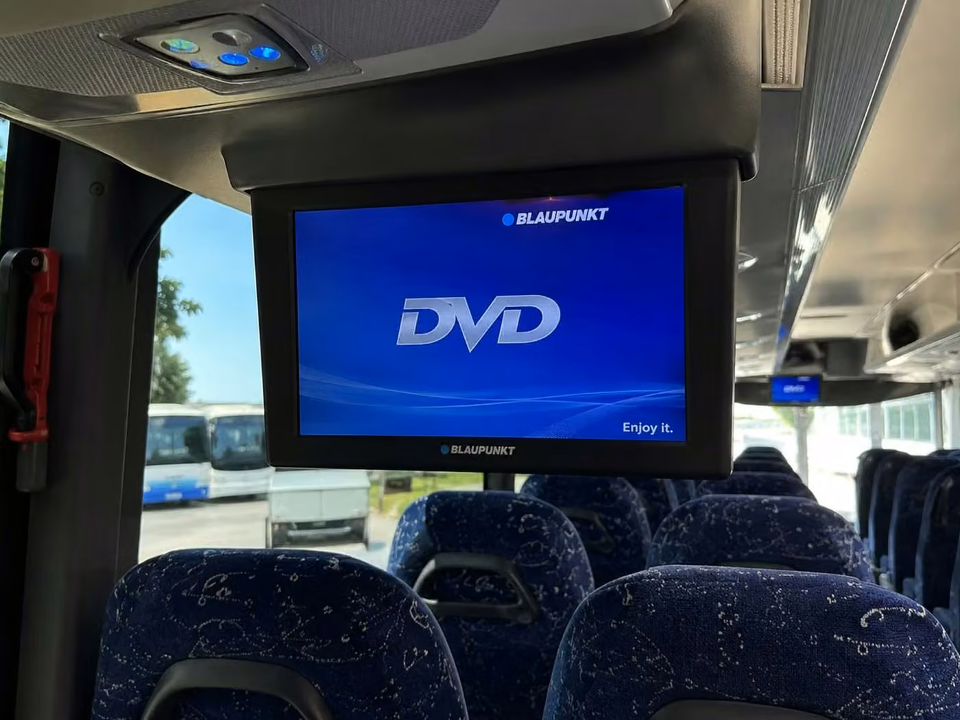 carmel charter bus tv monitors