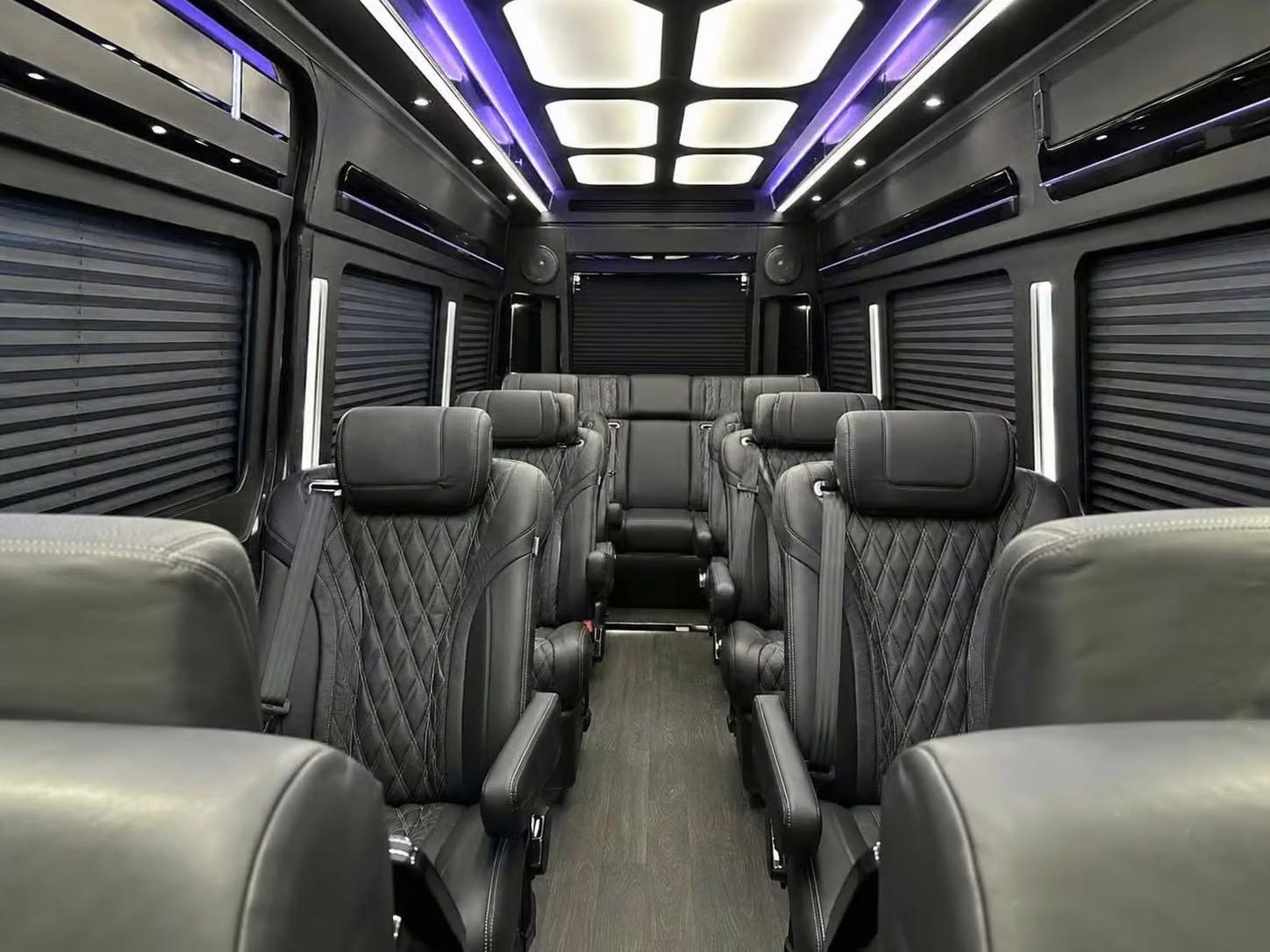 carmel sprinter van rental with driver reclining seats