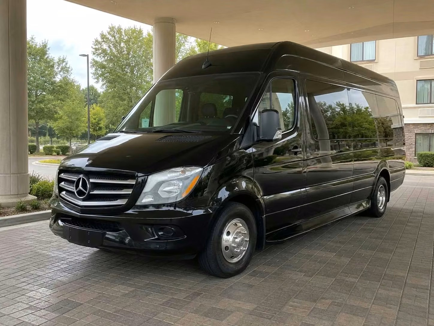 carmel sprinter van rental with driver tinted windows