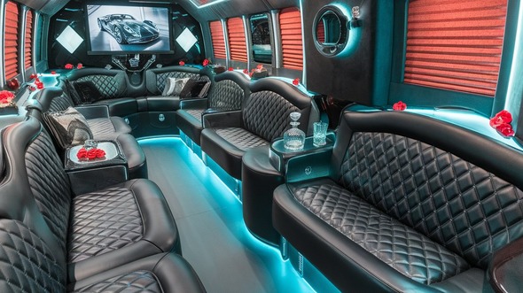 carmel party bus rental interior